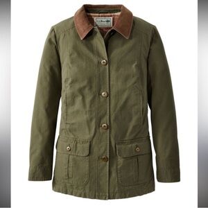Vintage L.L. Bean Barn Jacket Olive & Brown Size 3X Corduroy, Flannel Lined